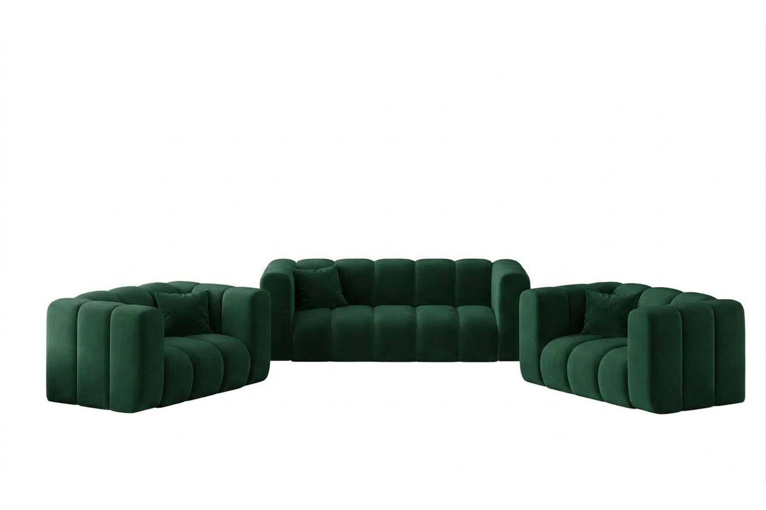 Kaiser Möbel SESTAVA Modulární 2+1+1, Sametová Látka Riviera, Zelená, GRAND