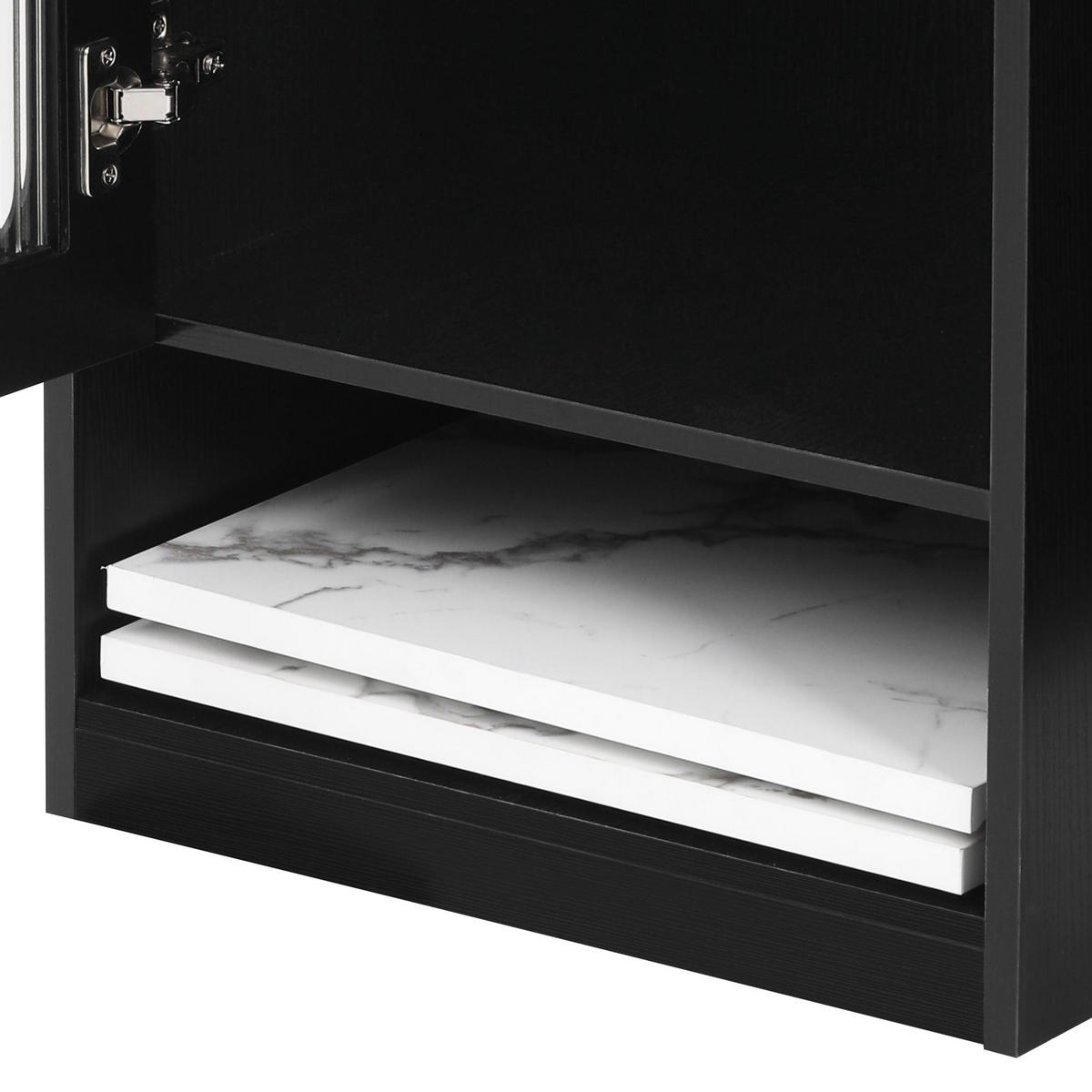 KÜCHENINSEL aus MDF 80x71-151x92 cm Schwarz mit Steckdosenleiste - Schwarz, Holzwerkstoff (151/92/80cm) - Modfu