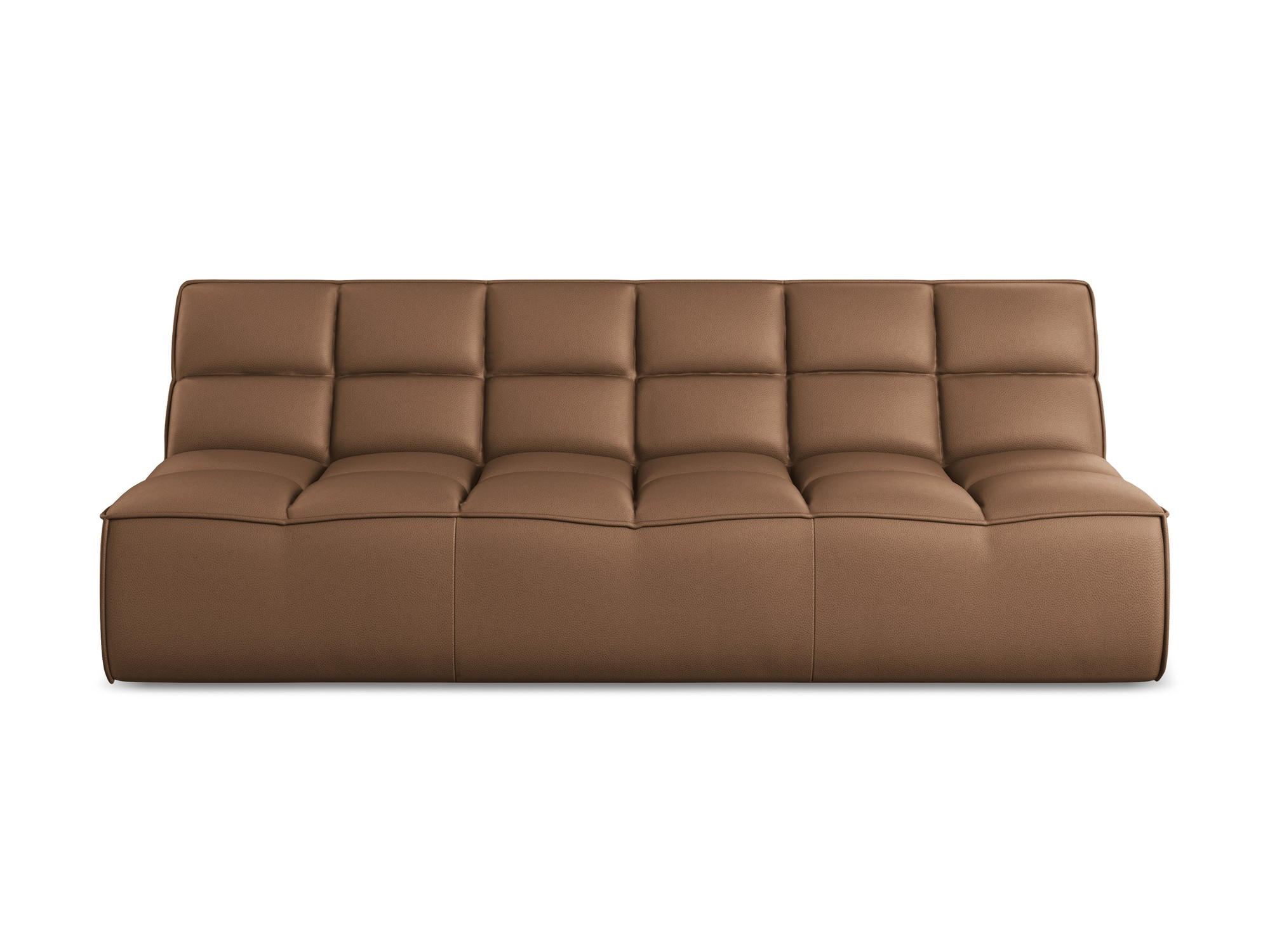 3-SITZER SOFA Kunstleder Braun - Lila/Schwarz, Leder/Kunststoff (210/75/93cm) - Makamii