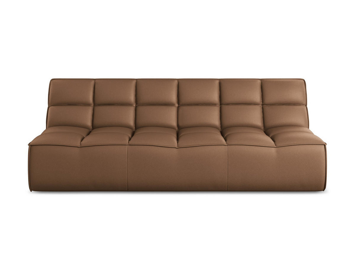 3-SITZER SOFA Kunstleder Braun - Lila/Schwarz, Leder/Kunststoff (210/75/93cm) - Makamii