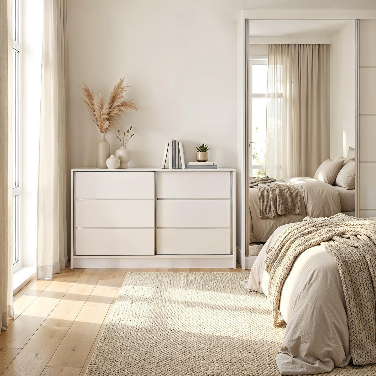 KOMMODE Samantha 160 cm, mit Sprossen, kaschmir - Kaschmir, Kunststoff (161/85/44cm) - Margaret Hadas24
