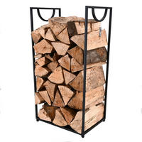 KAMINHOLZSTÄNDER 35x25x72cm, Metall, Schwarz - Schwarz, Metall (25/72/35cm) - PTMD Collection