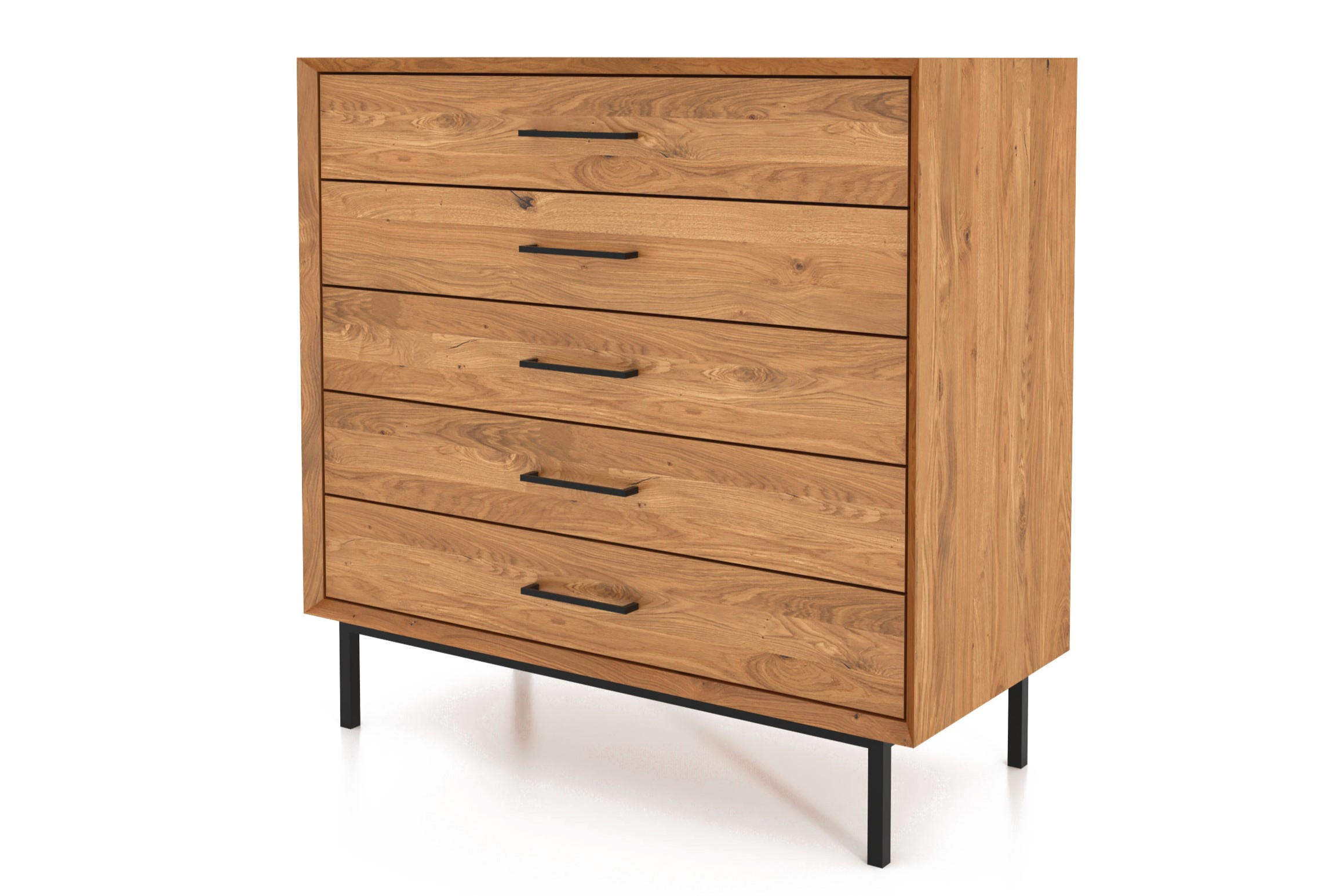 KOMMODE HOCH LEON Wildeiche - Wildeiche, Holz (97/95/45cm) - byoak