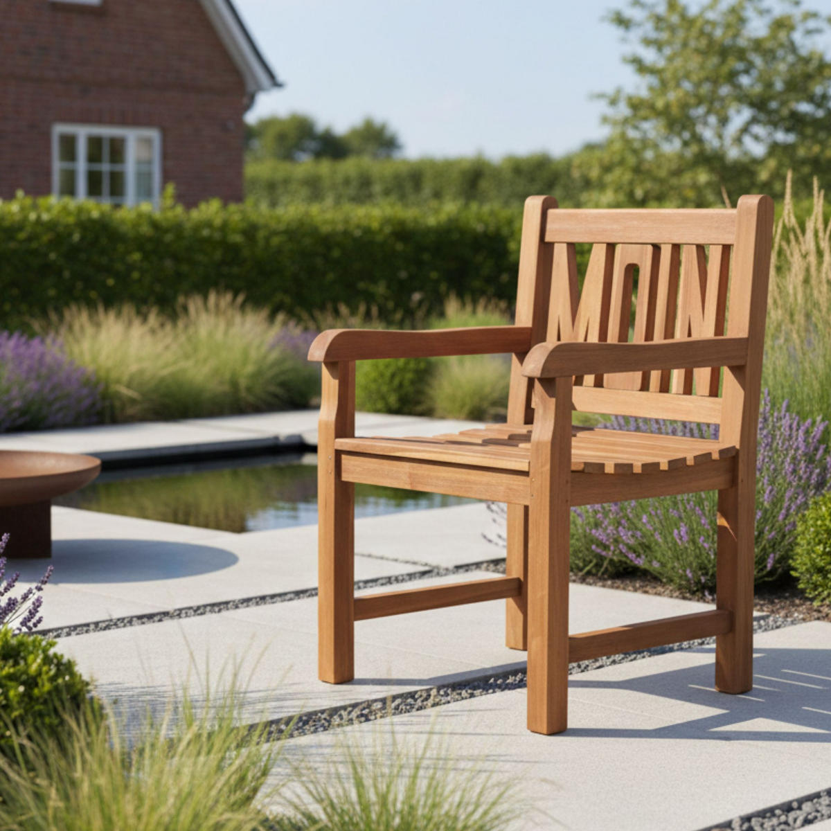 GARTENSTUHL Moin - Braun, Naturmaterialien/Metall (60/91/60cm) - Mr. Deko