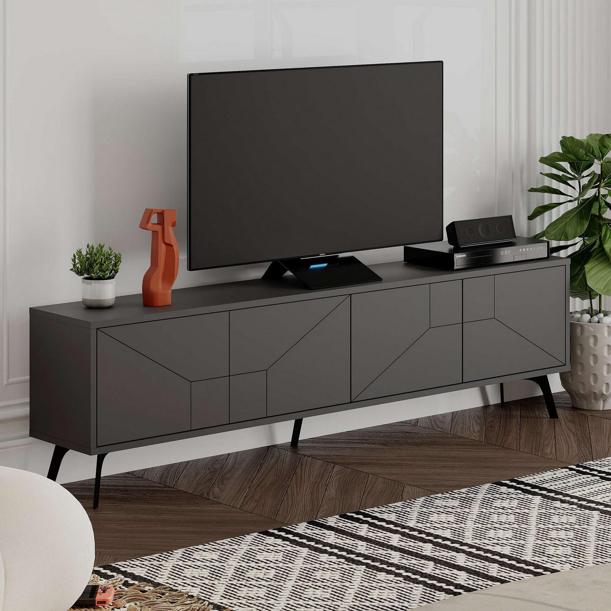 TV-MÖBEL Dune Anthrazit - Anthrazit, Holz (180/50/29cm) - Habitat Garten
