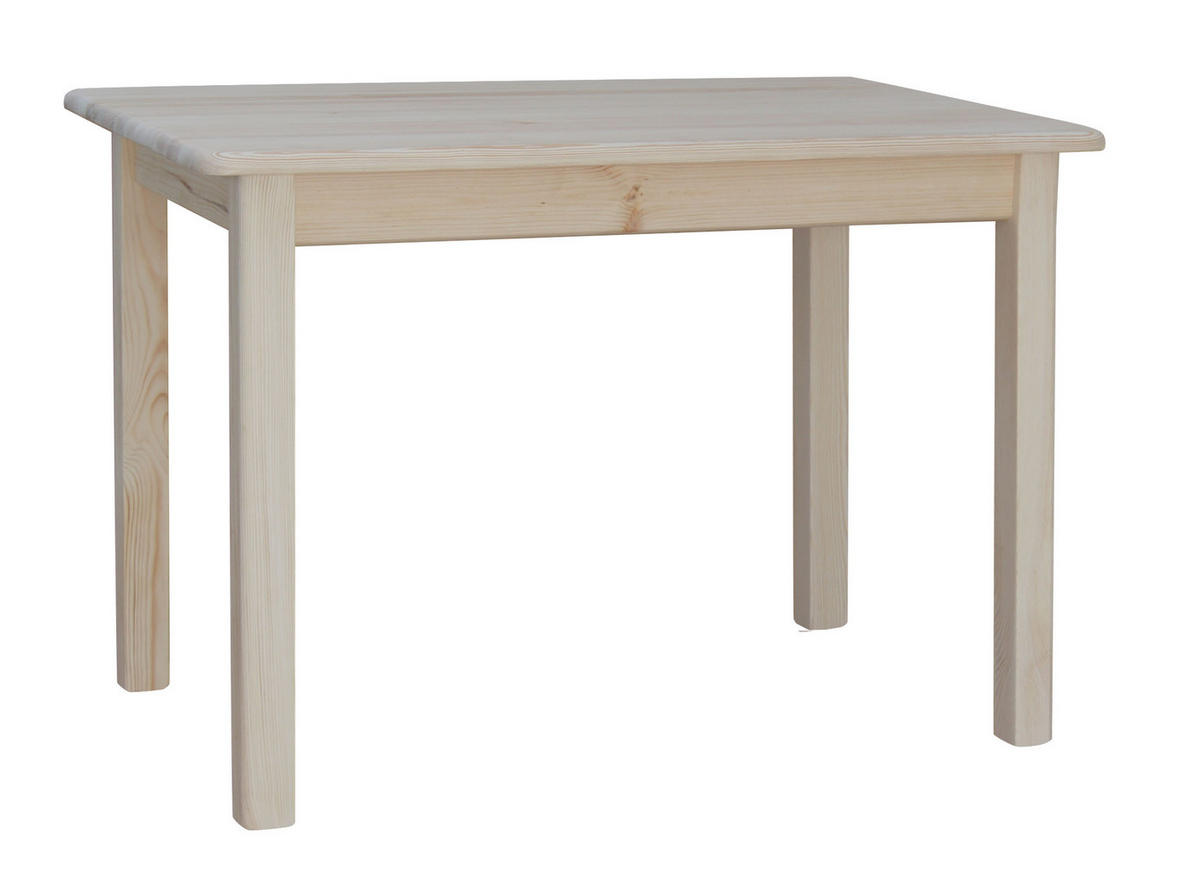 ESSTISCH Kiefernholz, quadratische Beine, Roh 120 × 70 × 75 cm - Naturfarben/Kieferfarben, Holz (120/70/75cm) - Koma