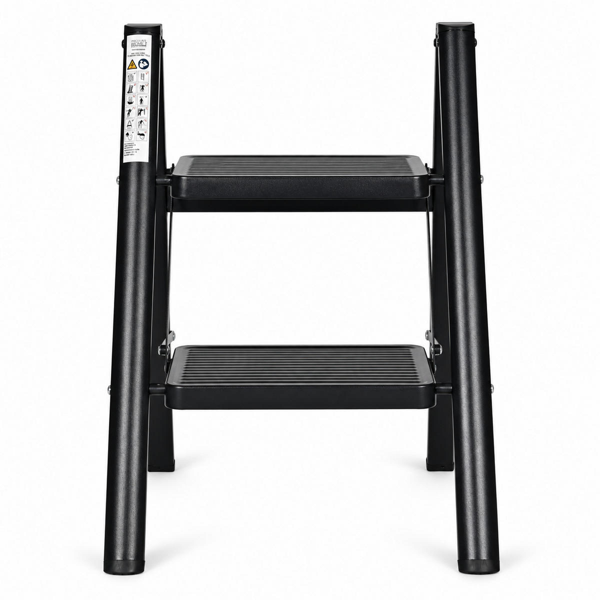 KLAPPTRITTLEITER 2 Stufen Schwarz - Schwarz, Kunststoff/Metall (42/60/48cm) - Mat-Haus