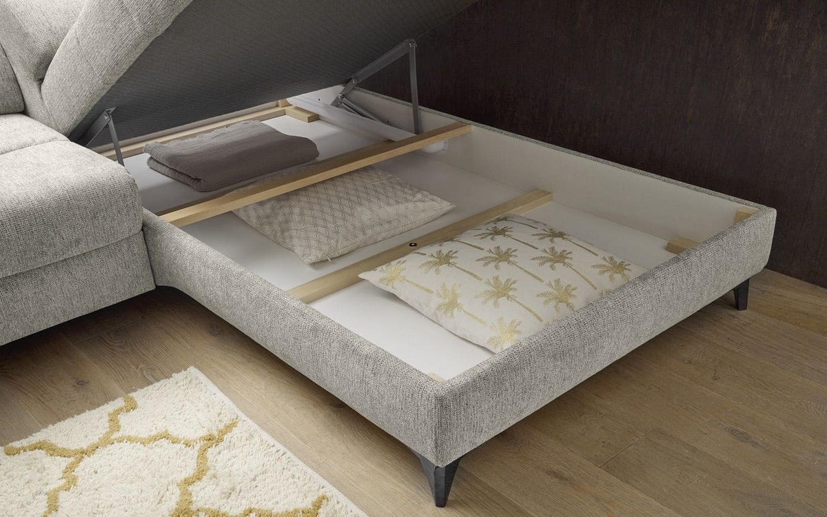 ECKSOFA mit elektrischer Wallaway-Funktion und vielseitigen Anpassungsmöglichkeiten - Beige, Textil (198/282cm) - ed exciting design