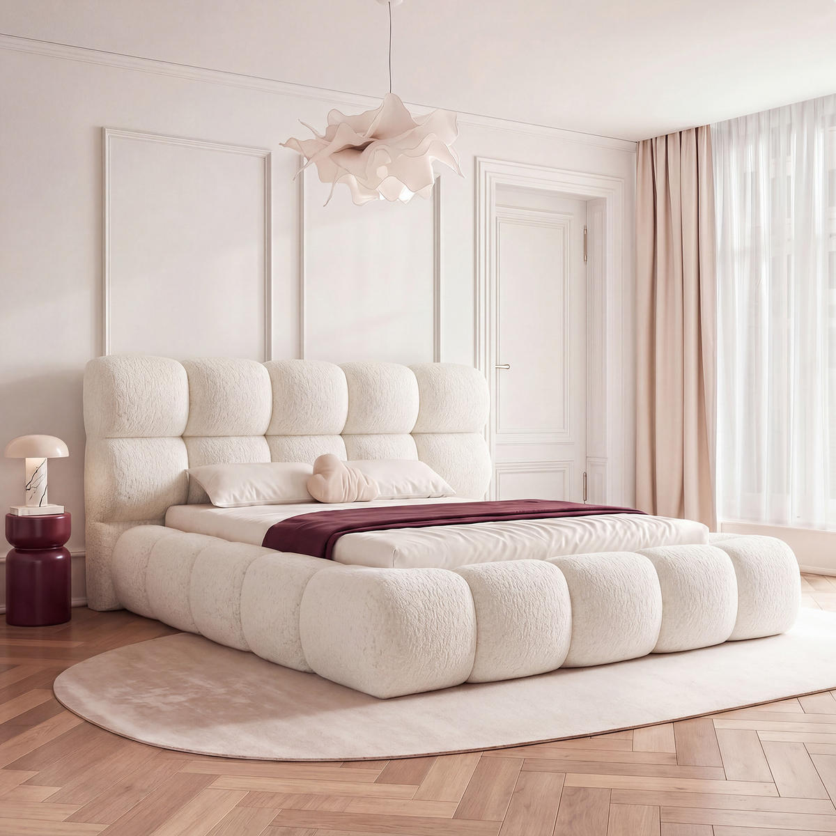 POLSTERBETT FERAGU 120x200 cm, Creme - Creme, Textil (200/120cm) - Fedve