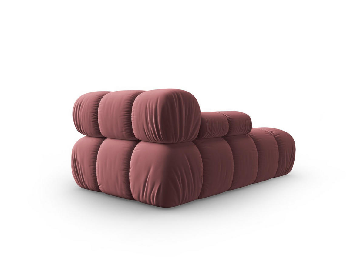 CHAISELONGUE links Bellis aus Samt rosa - Pink, Textil (97/62/157cm) - Micadoni