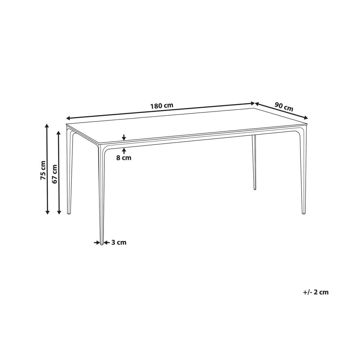 KONFERENZTISCH 90/180 cm Dunkelgrau Sovareto - Dunkelgrau, Kunststoff (180/90/75cm) - Beliani