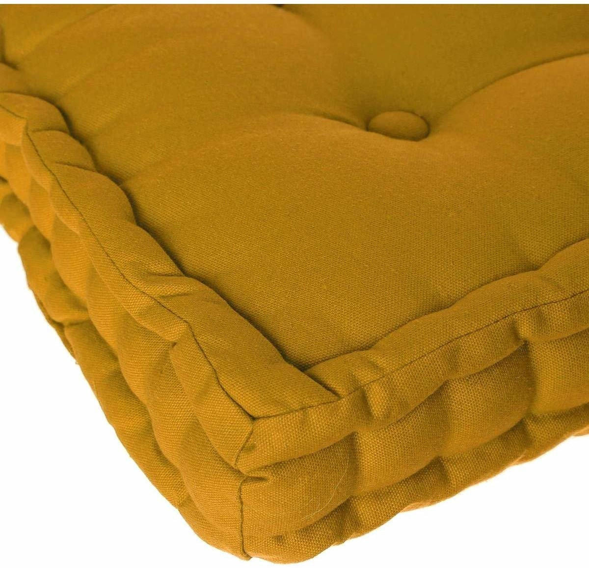 BODENSITZKISSEN Gelb 40/40/8 cm - Gelb, Naturmaterialien (40cm) - Atmosphera Createur d´interieur
