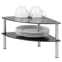 ECKREGAL, Glas, Metall, schwarz - Schwarz, Glas (28/21/28cm) - bremermann