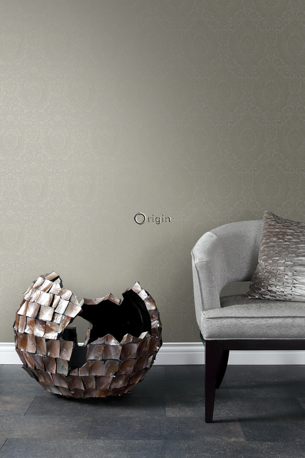 TAPETE Ornamente 53 cm x 10.05 m - Gelb, Papier (53/1000cm) - Origin Wallcoverings
