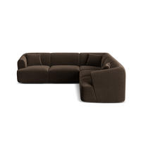 SYMMETRISCHES-MODULARES-ECKSOFA Campi aus Samt Schokolade 6 Sitzplätze - Dunkelbraun, Textil (255/255cm) - Cosmopolitan Design