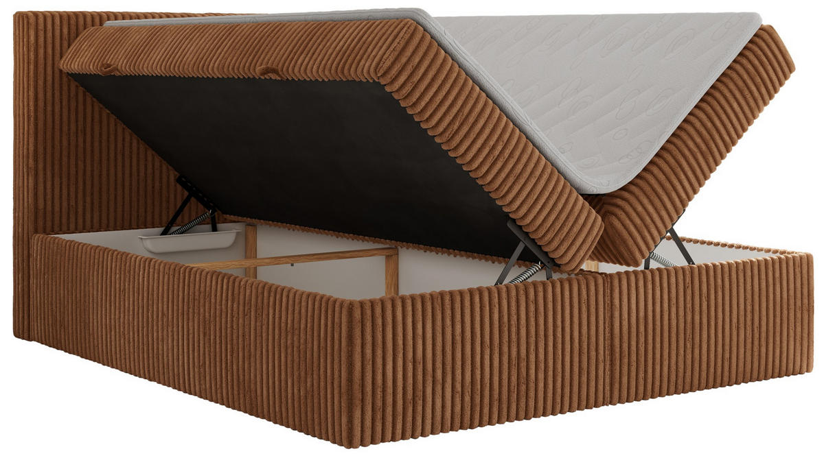 BOXBETT TILIANO 160/200 - Orange Cord - H3 - Orange, Textil (160/200cm)