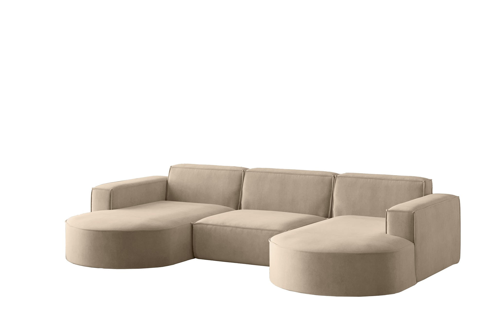 WOHNLANDSCHAFT Palma In Noel - Beige, Holzwerkstoff/Textil (299/78/165cm) - Fun Möbel