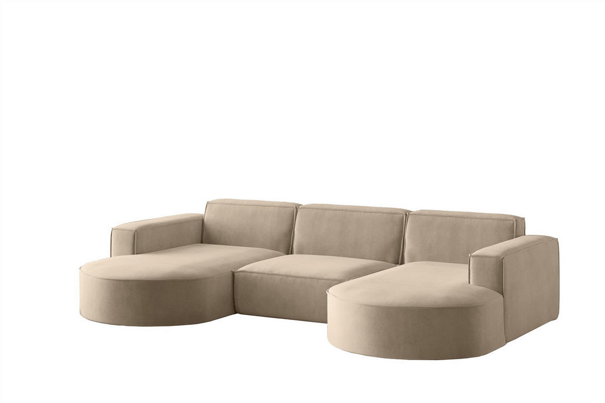 WOHNLANDSCHAFT Palma In Noel - Beige, Holzwerkstoff/Textil (299/78/165cm) - Fun Möbel