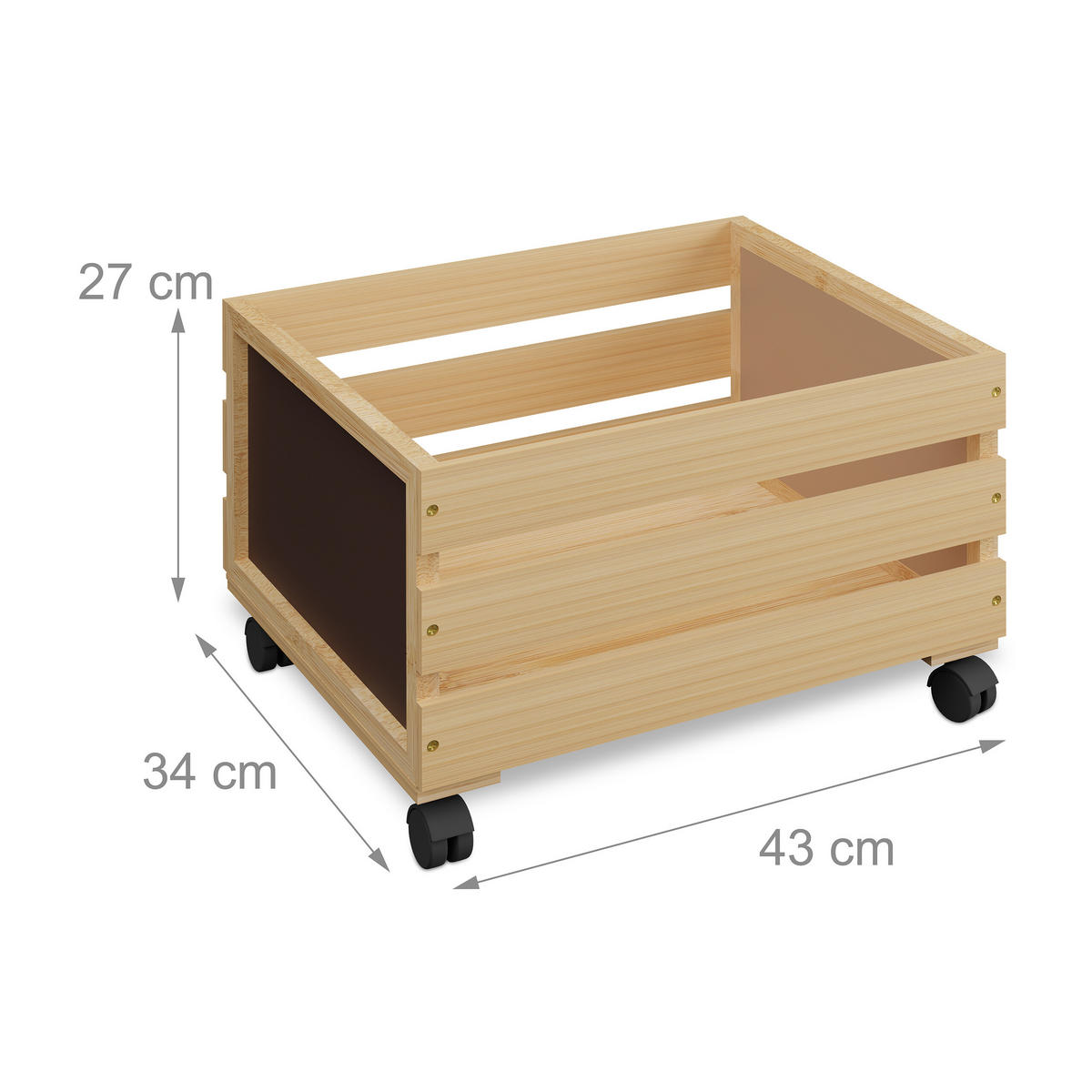 SCHALLPLATTEN-KISTE - Hellbraun, Holz/Holzwerkstoff (43/27/34cm) - Relaxdays
