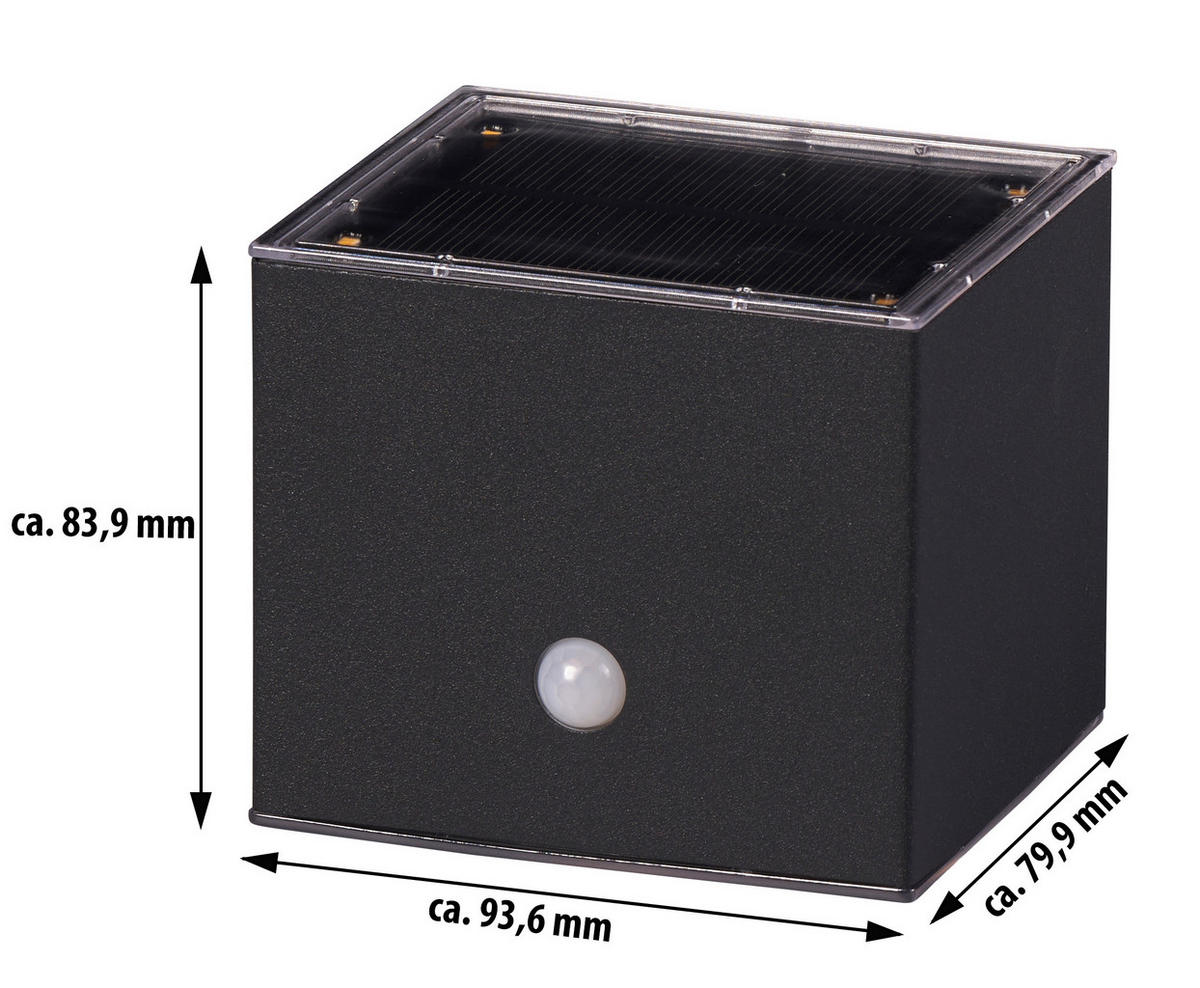 LED-SOLAR-WANDLEUCHTE - warmweiß mit Bewegungsmelder und Up & Down-Technik für Eingangsbereiche und Terrassen, 1er-Set - Weiß, Metall (8.4/9.4/8cm) - Northpoint