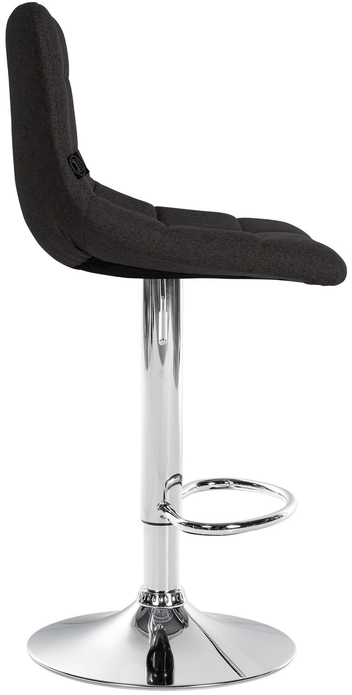 BARHOCKER 2er Set Stoff schwarz - Chromfarben/Schwarz, Textil/Metall (43/87/46.5cm) - CLP
