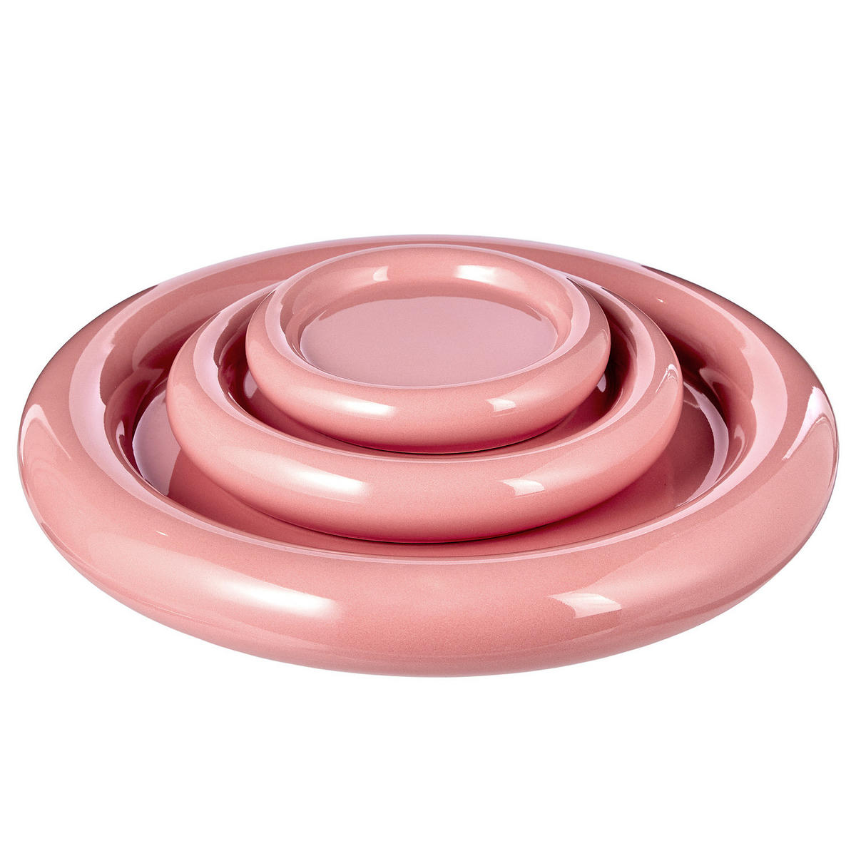 FRÜHSTÜCKSTELLER (4er Set) Groove - Rosa, Keramik (17/17/3cm) - Butlers