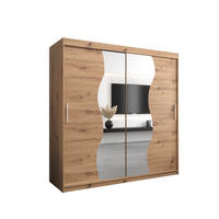 SCHWEBETÜRENSCHRANK 200/200/62 2-türig - Silberfarben/Eiche Artisan, Holz/Kunststoff (200/200/62cm) - MÖBEL KRYSPOL
