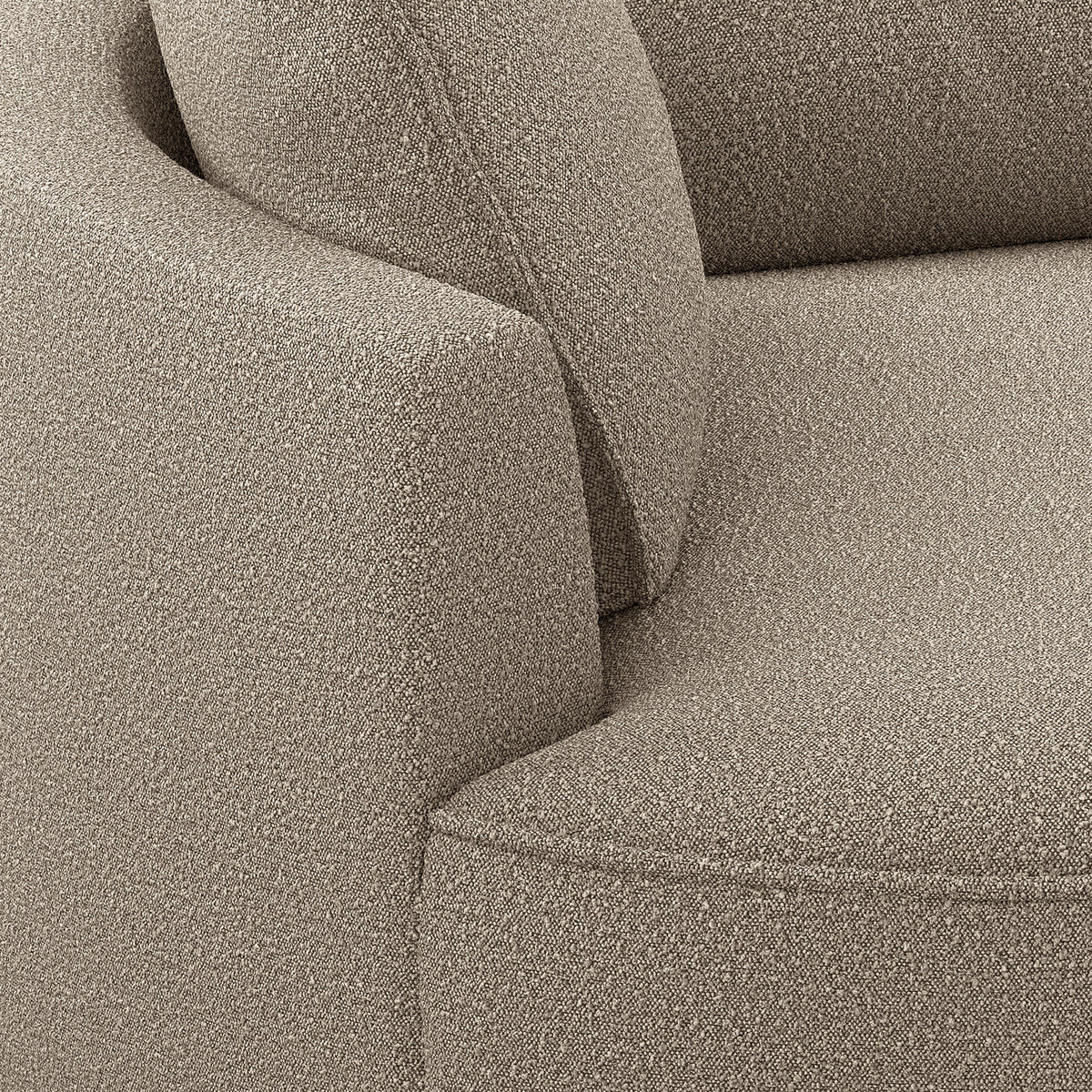 OTTOMANE - modular - Beige/Schwarz, Kunststoff/Textil (126/82/154cm) - home24