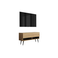 TV-LOWBOARD 100 cm Eiche Craft, schwarze schräge Beine, 100 × 32 × 52 cm - Braun, Holzwerkstoff (100/52/32cm) - 3XE LIVING