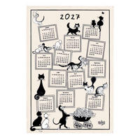 GESCHIRRTUCH Dubout Calendrier 2027 ekrü 48 x 72 cm - Weiß, Textil (48/72cm) - Winkler