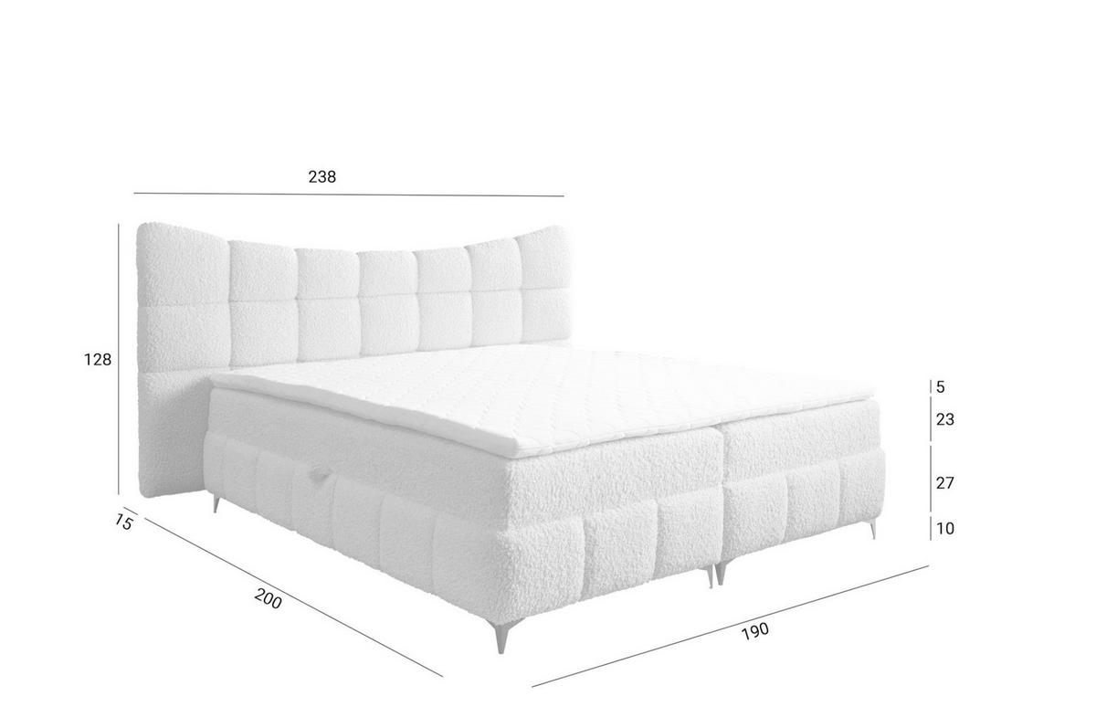 BOXBETT Nova In Rolf - Beige, Holzwerkstoff/Textil (180/200cm) - Fun Möbel