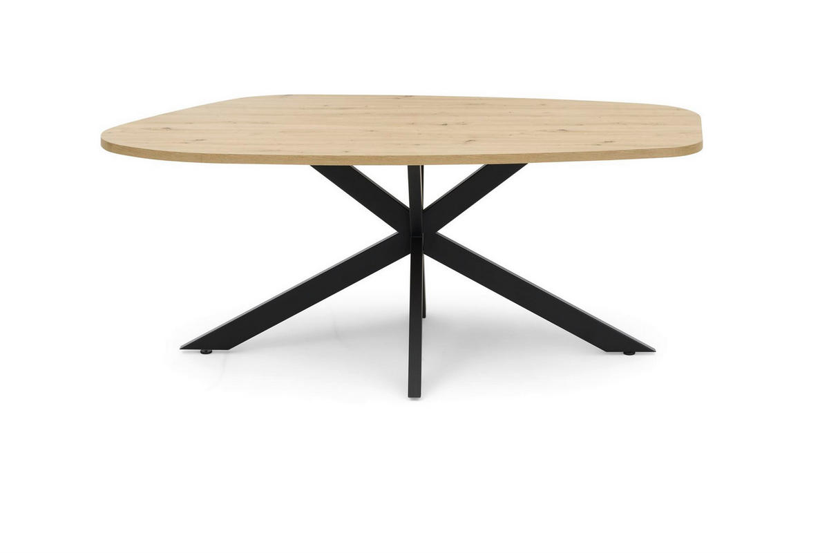 ESSTISCH Elenya 200x77x100 Metall+Holzwerkstoff Schwarz/Asteiche - Schwarz/Eiche Artisan, Holzwerkstoff (200/100/77cm) - 58aufmkessel