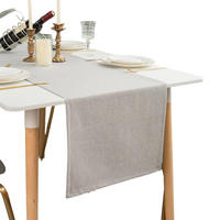 TISCHLÄUFER Hellgrau 30x120cm Leinenoptik, wasserabweisend & waschbar, moderne Tischdekoration - Hellblau, Textil (30/120cm) - SHOPENTRA