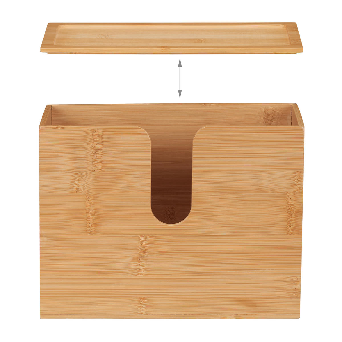 ZÁSOBNÍK na papierové utierky - svetlohnedá, drevo (27/21/13cm) - Relaxdays