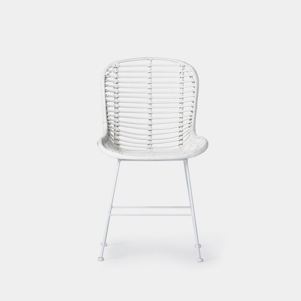 GARTENSTUHL Leo Weiß 47 cm x 86 cm 2er-Set - Weiß, Naturmaterialien (47/86/57cm) - Klast Home