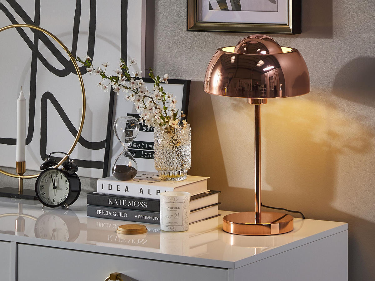 TISCHLAMPE Senette 24/24/44 cm - Kupferfarben, Metall (24/24/44cm) - Beliani
