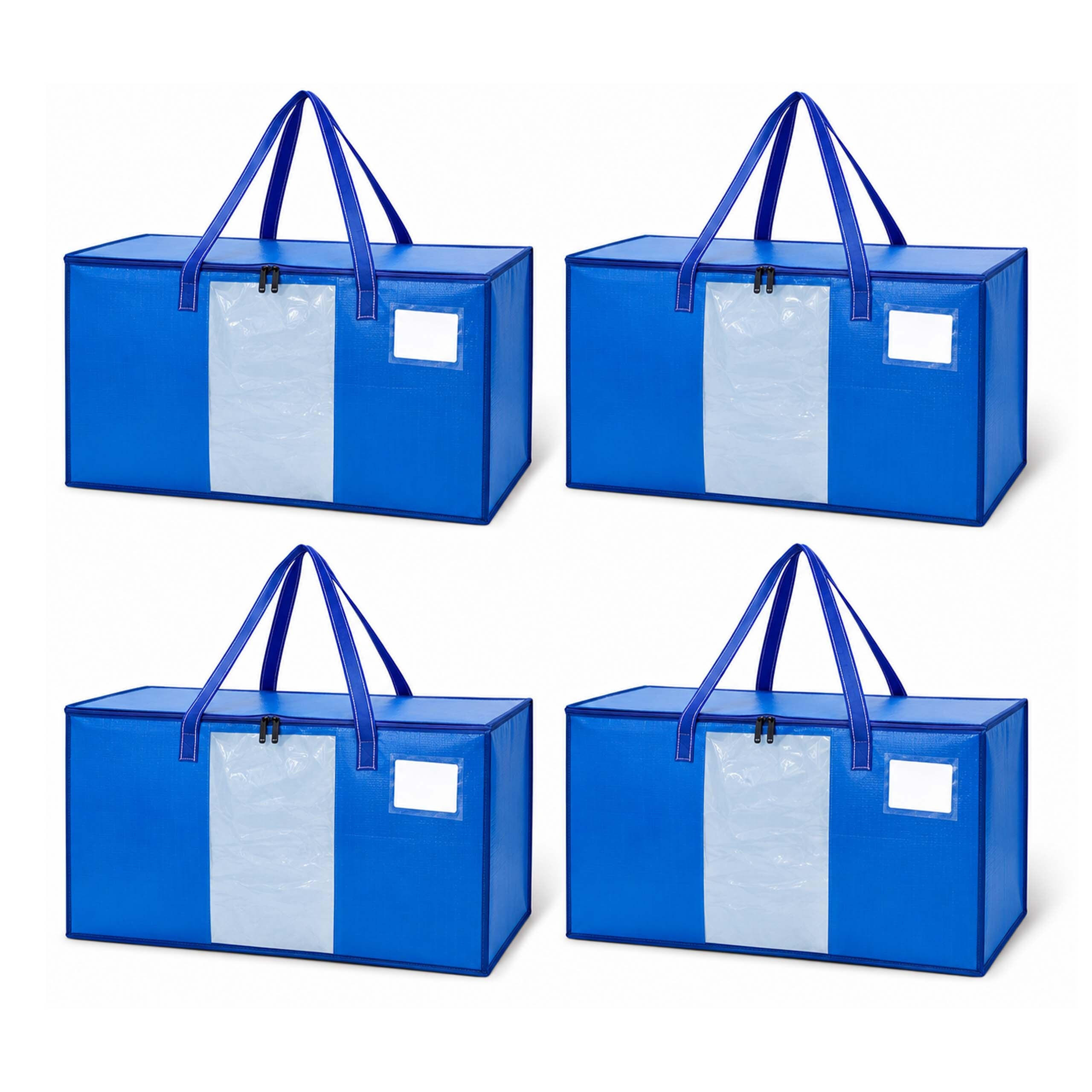 UMZUGSTASCHE Blau 4er-Set Kunststoff wasserfest 100 l - Blau, Kunststoff - Relaxdays