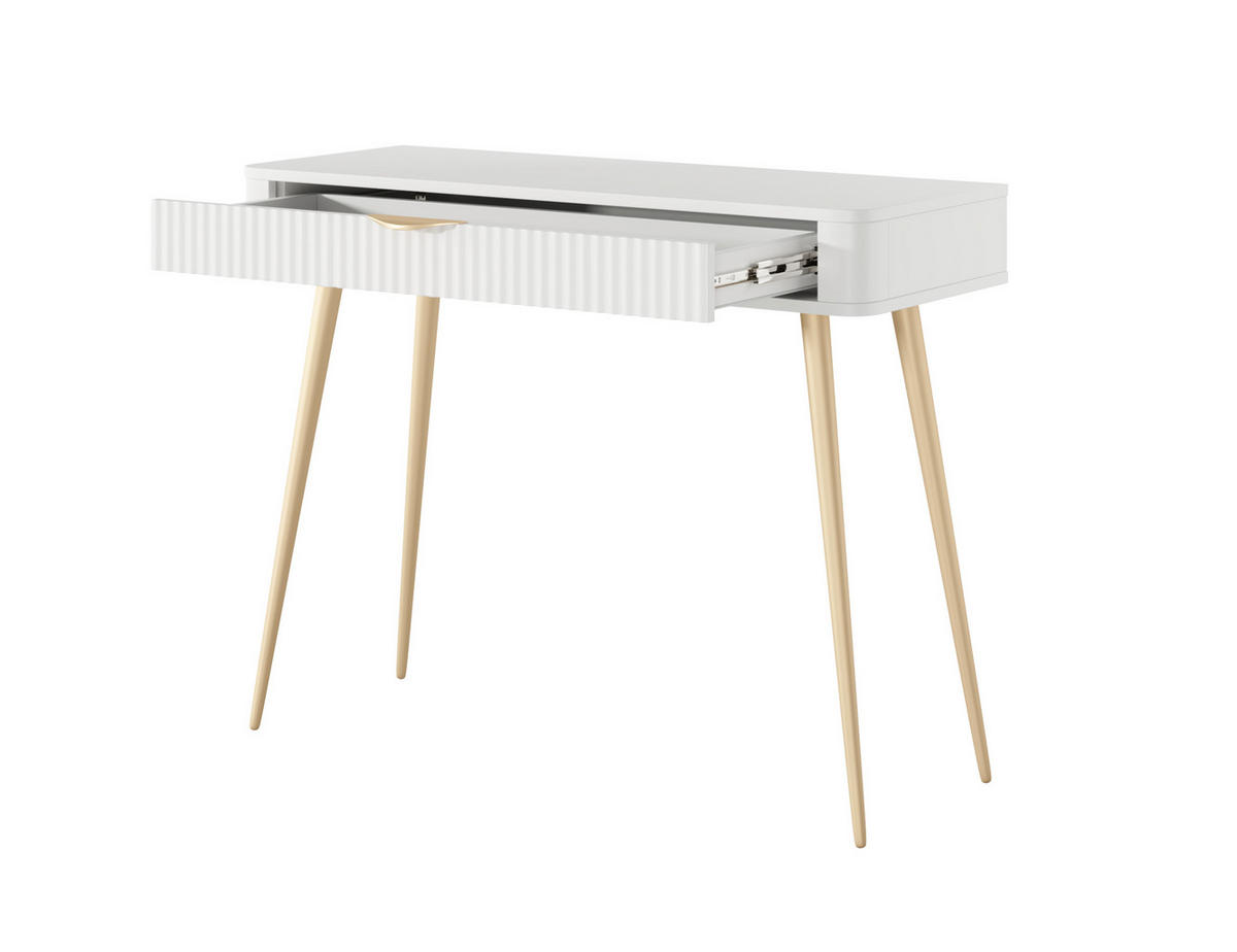 KONSOLENTISCH LANTANA 100,2/78/38 cm mit Schubladen, Weiß - Weiß, Holzwerkstoff (38/100.2/78cm) - MASSENO