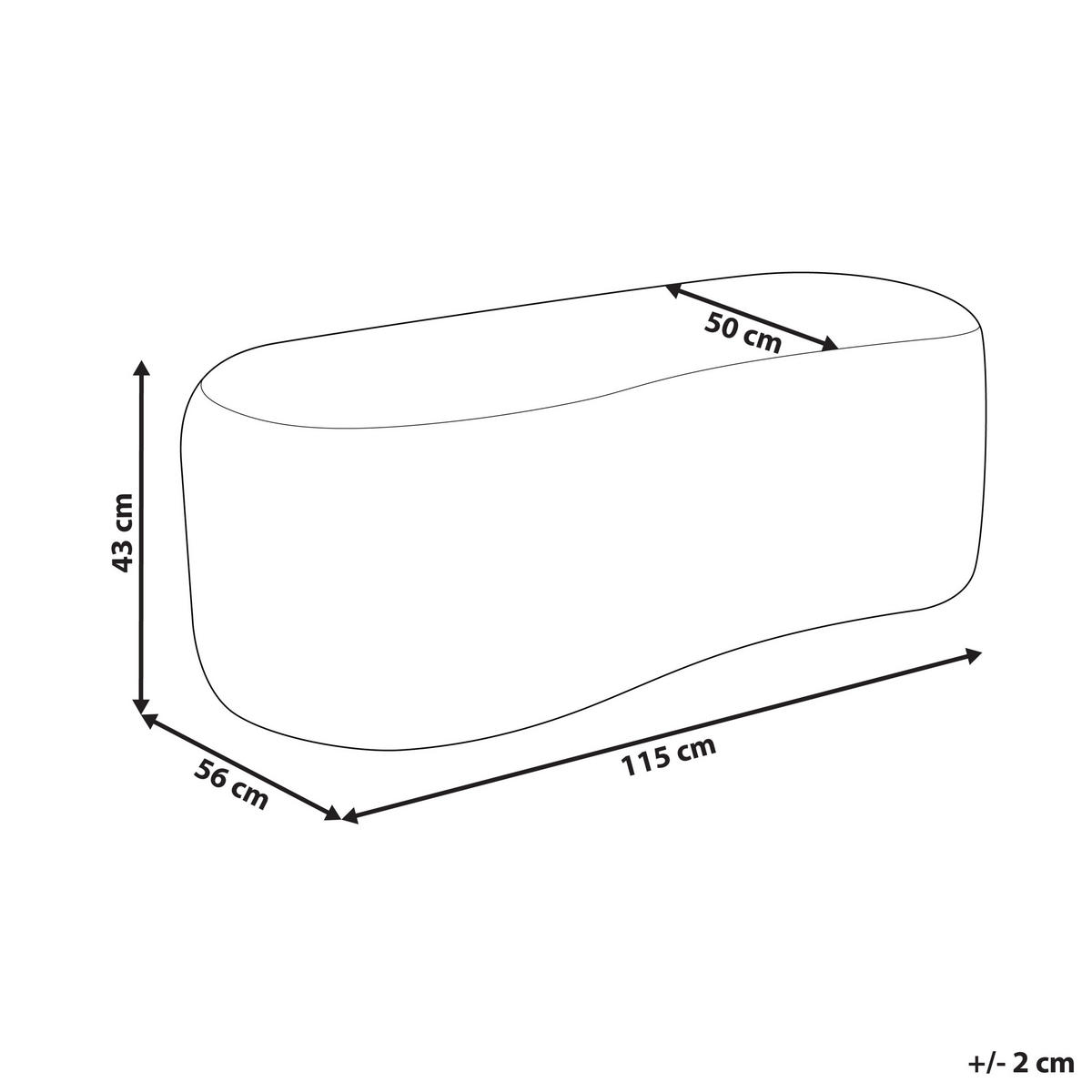 POUF Cremeweiß Bayard - Weiß, Textil (115/43/56cm) - Beliani