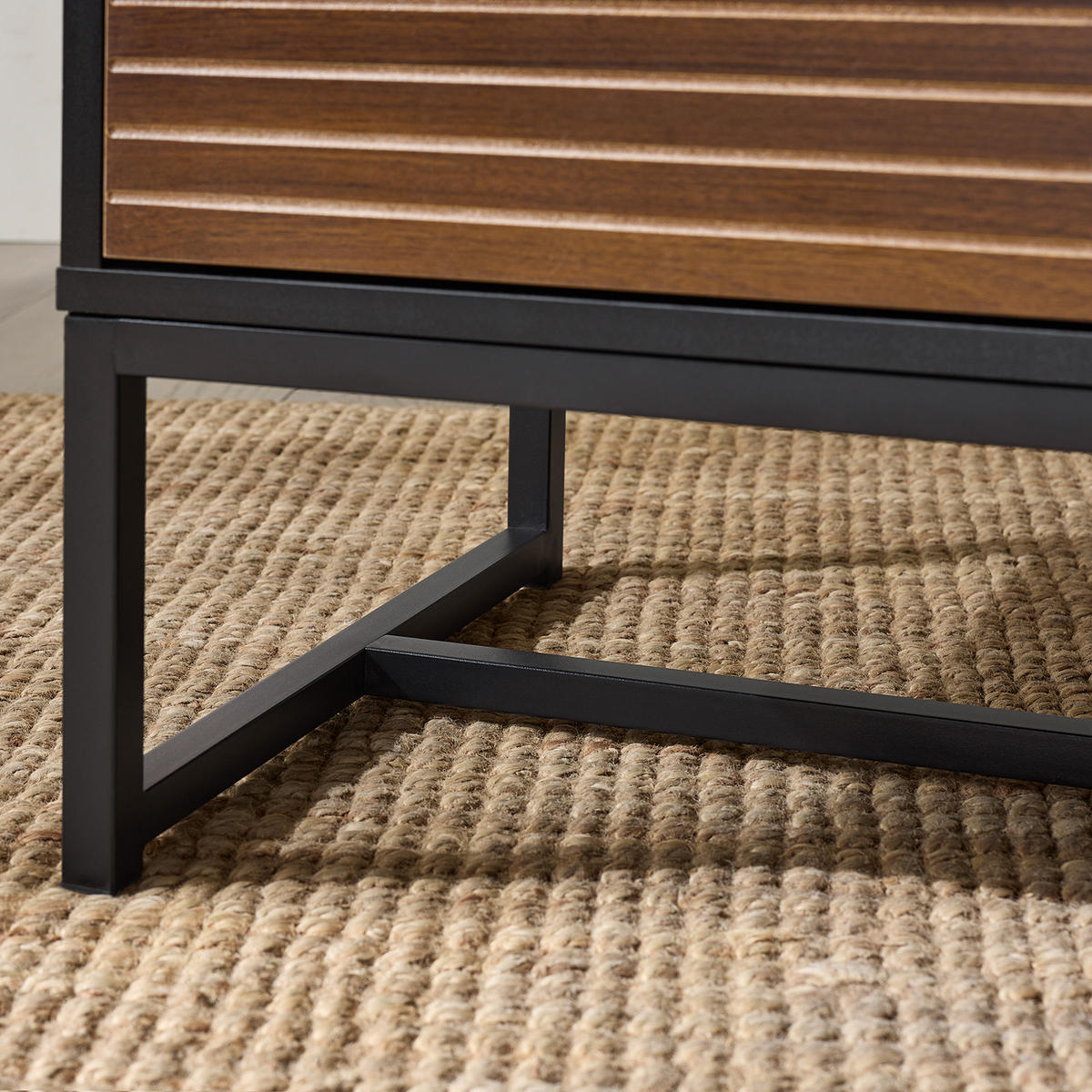 NACHTTISCH Vintagebraun-Schwarz - Schwarz/Naturfarben, Holzwerkstoff/Metall (50/50/40cm) - SoBuy