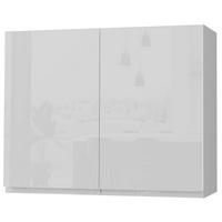 HÄNGESCHRANK Florence W3/90 Grau / RAL 9003 signalweiß HG 90 / 32,5 / 72cm - Weiß Hochglanz/Grau, Holz/Holzwerkstoff (90/72/32.5cm) - Feldmann-Wohnen