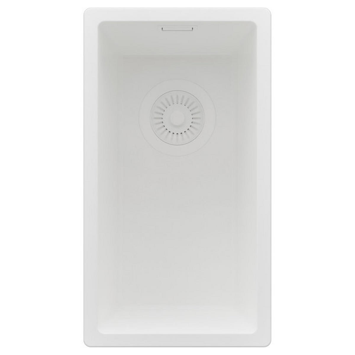 UNTERBAUSPÜLE GRANIT London, 2-er set Alles Weiß 26/47 cm 1 Becken + Ablauf-Set ab 30er Unterschrank - Weiß, Kunststoff (26/20/47cm) - Primagran