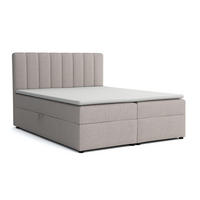 BOXBETT RICK 200/200 in Stoff Beige H3 - Beige, Holz/Holzwerkstoff (200/200cm) - Deine Möbel 24