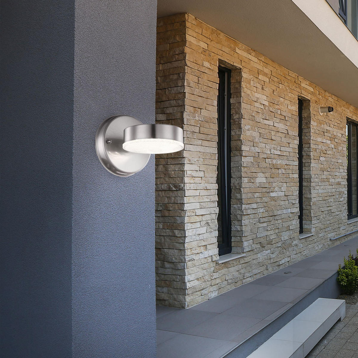 LED WANDLEUCHTE Edelstahl Silber 3er Set - Silberfarben, Metall (11.5/11.5/11.5cm) - Globo Lighting