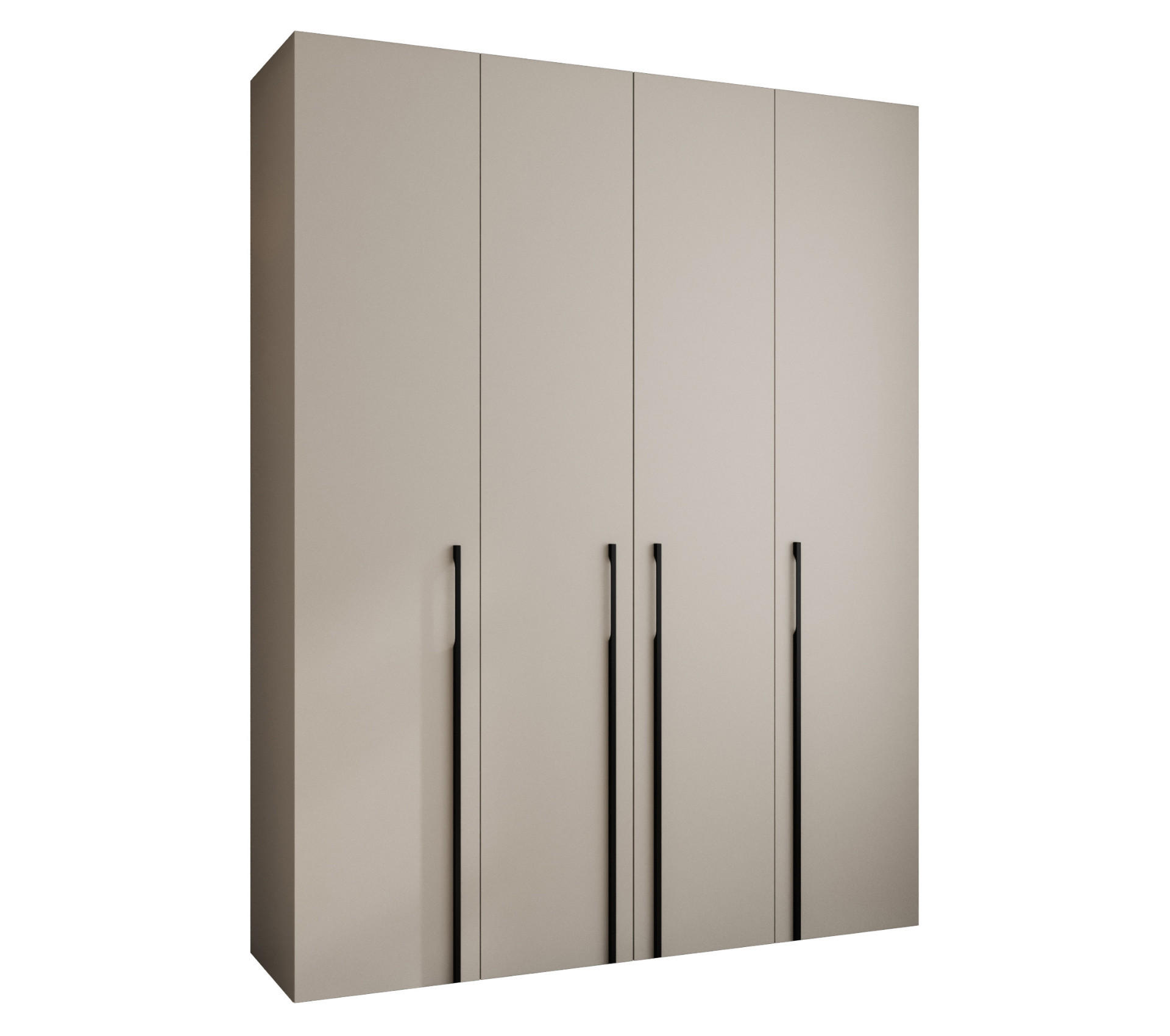DREHTÜRENSCHRANK 245,5/190/50 4-türig - Kaschmir/Schwarz, Holz/Metall (190/245.5/50cm) - Abiks Möbel