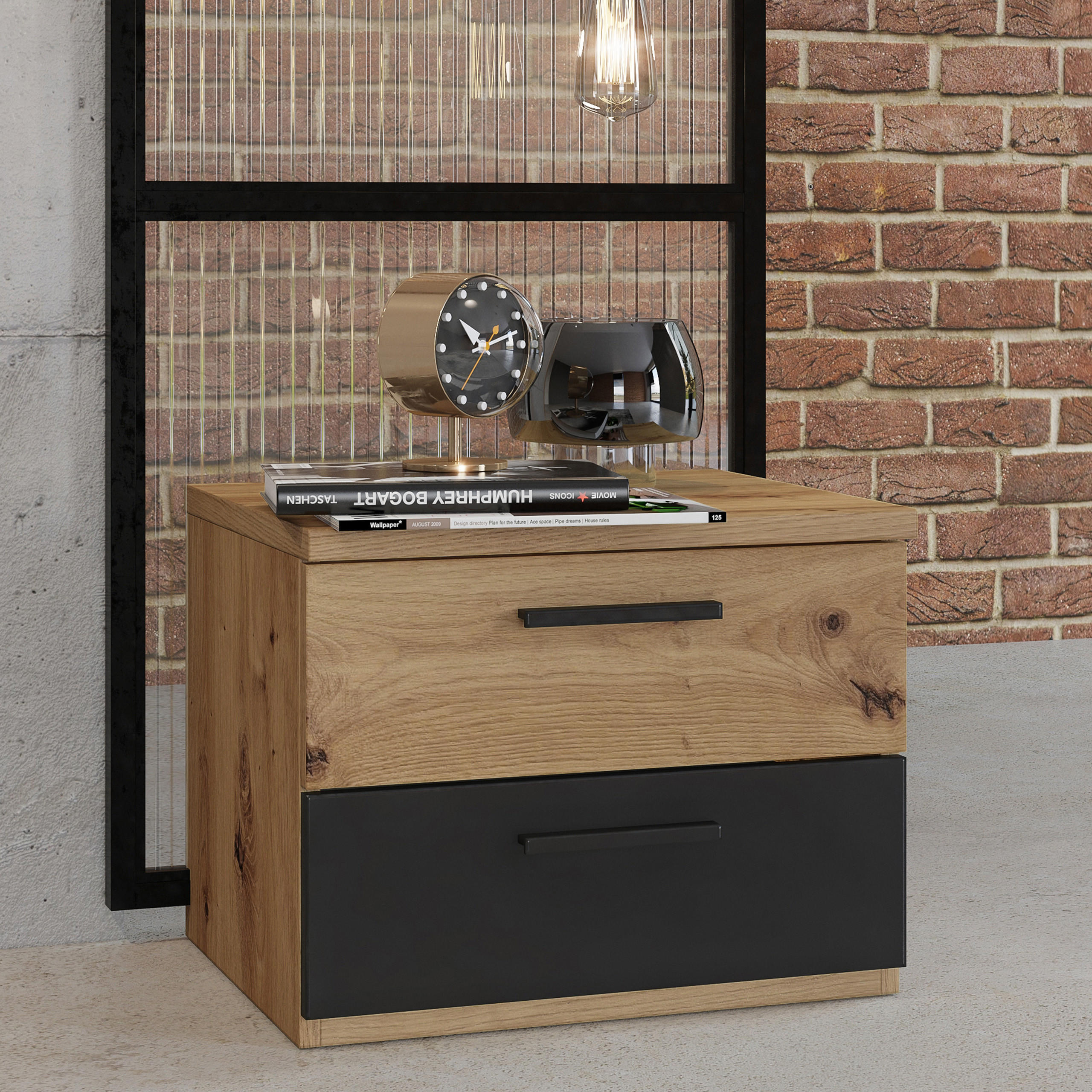 NACHTTISCH SIGNORA 46/37/40 cm Eiche Artisan - Eiche Artisan, Holzwerkstoff (46/37/40cm) - MASSENO