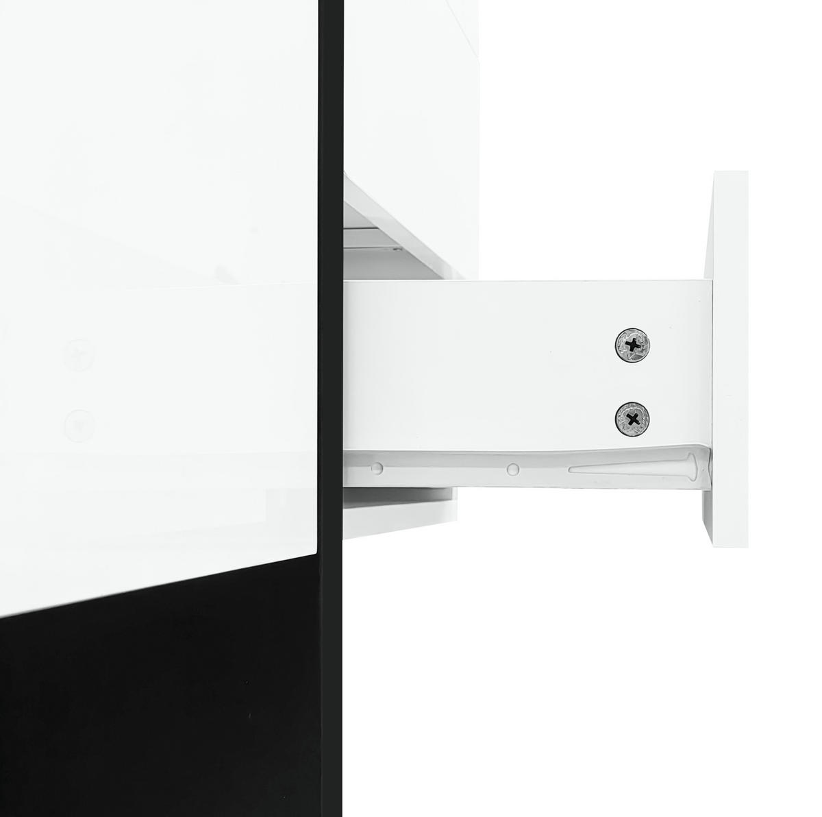 SIDEBOARD 150/40/80,5 cm weiß/schwarz aus MDF und Holzwerkstoff mit 2 Türen und 4 Schubladen - Weiß, Holzwerkstoff (150/80.5/40cm) - OKWISH