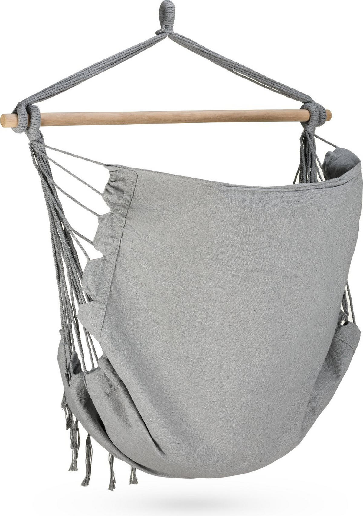 HÄNGESESSEL mit 3 Kissen 75/100/130 cm, bis 140 kg - Grau, Textil (100/130/75cm) - Outtec