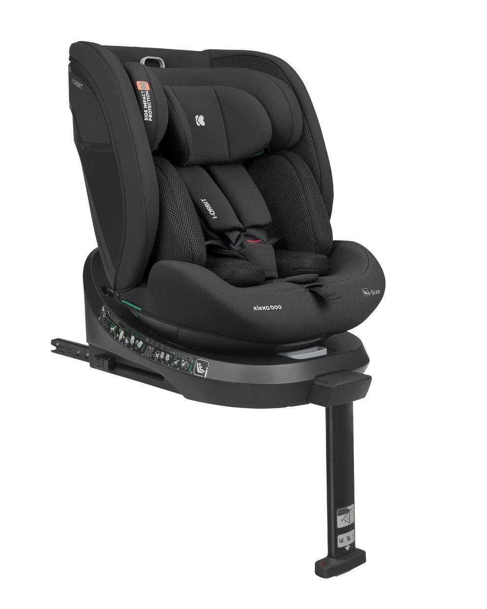 KINDERSITZ i-Orbit i-Size schwarz (40-150cm) Gruppe 0+/1/2/3 Isofix Stützbein - Schwarz, Kunststoff (45/82/51cm) - Kikka boo