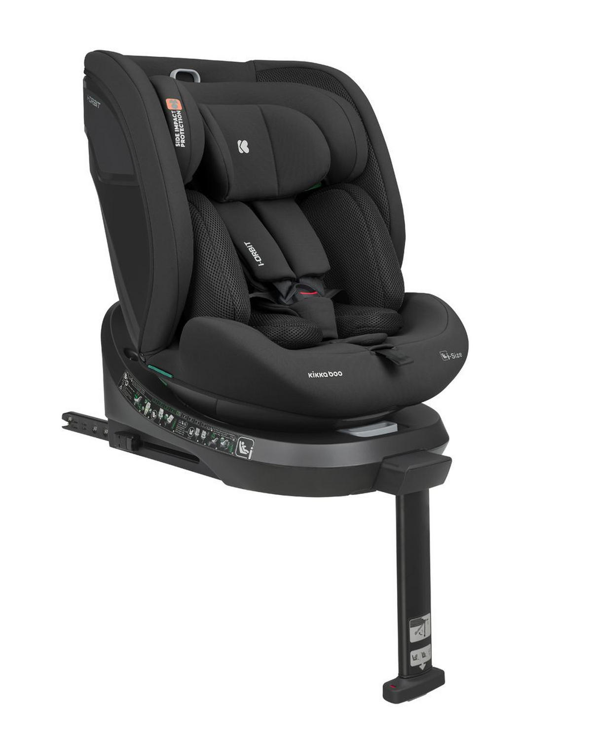 KINDERSITZ i-Orbit i-Size schwarz (40-150cm) Gruppe 0+/1/2/3 Isofix Stützbein - Schwarz, Kunststoff (45/82/51cm) - Kikka boo